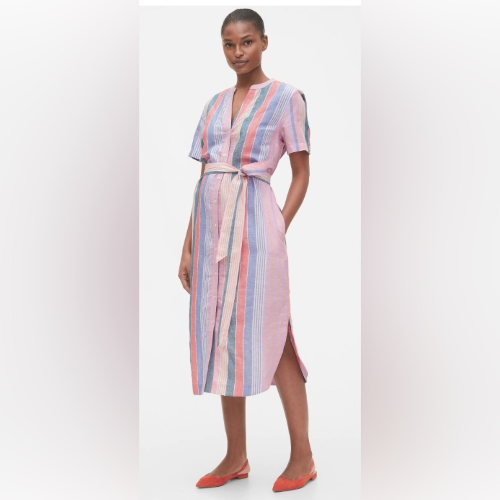 Gap Midi Shirtdress in Linen-Cotton, 12
